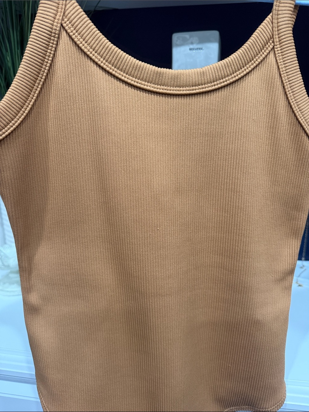 Wild Fable Juniors Ribbed Tank One-Piece Bodysuit - Tan SZ L - Picture 3 of 6